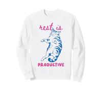 Rest Is Productive Funny Cat Nap Feline Humor Humor Kitty Sudadera