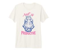 Rest Is Productive Funny Lazy Cat Lover Nap Quote Camiseta Premium