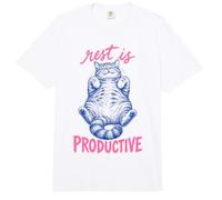 Rest Is Productive Funny Lazy Cat Lover Nap Quote Comfort Colors Adult Heavyweight T-Shirt