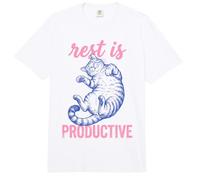 Rest Is Productive Funny Lazy Cat Lover Nap Quote Comfort Colors Adult Heavyweight T-Shirt