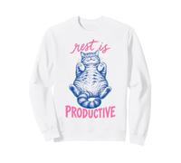Rest Is Productive Funny Lazy Cat Lover Nap Quote Sudadera