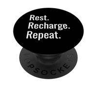 Rest Recharge Repeat Mindfulness Meditation Yoga PopSockets PopGrip Adhesivo