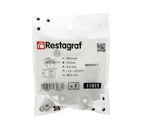 Restagraf - Clip de tuerca para escudo, cárter de alas y cortabarros - Polyacetal Copolymere - Bolsa de 8 - Ref. 11815 - Diámetro 5 mm - Compatible con Mitsubishi, Renault