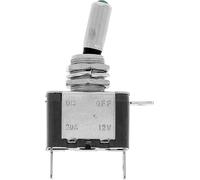 Restagraf - Interruptor de palanca de luz verde (3 pines, conexión de terminal plana, orificio de diámetro 12 mm, 20 A, 12 V, ref. 17451 - Blister de 1