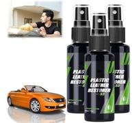Restaurador de Cuero y Plástico 50 ml, Spray Limpiador de Interiores de Auto Sin Enjuague, Reparador de Cuero y Plástico, Para Detallado y Restauración de Vehículos