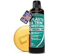 Restaurador de plástico Carfidant para Autos, refresca el plástico desteñido, Vinilo y Goma con Esmalte para un Brillo Profundo, Protege contra los Rayos UV y la Suciedad, Color Negro Exterior e