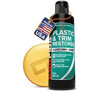 Restaurador de plástico Carfidant para Autos, refresca el plástico desteñido, Vinilo y Goma con Esmalte para un Brillo Profundo, Protege contra los Rayos UV y la Suciedad, Color Negro Exterior e