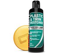 Restaurador de plástico Carfidant para Autos, refresca el plástico desteñido, Vinilo y Goma con Esmalte para un Brillo Profundo, Protege contra los Rayos UV y la Suciedad, Color Negro Exterior e