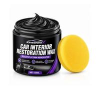 Restaurador de plástico para automóviles, 50 g, restaurador y limpiador de molduras negras, bajo olor, revive vehículos de plásticos exteriores desteñidos, vinilo y salpicadero con protección UV
