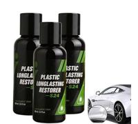 Restaurador de plástico, restaurador de plástico de Larga duración para Autos, Limpiador de, Caucho y Cuero para Autos, reparación rápida (3 Piezas)
