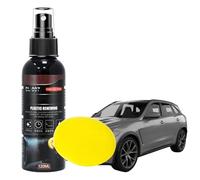 Restaurador de Plasticos, Reparador y Renovador Plástico, Caucho y Cuero para Interior y Exterior, Impermeable & Protección UV, 120ml con Toalla + 1 Esponjas