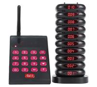 Restaurant Paging System,Wireless Food Dispenser,10 Waiting Buzzers,Up To 500M Distance,Waterproof Splash Design,For Clinic,Church,Hospital, HUANGHAIQIU
