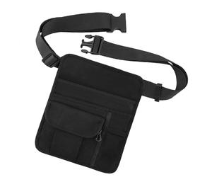 Restaurant Waiter Money Pocket - 10x8.25 Inches Black 5-Pocket Apron Organizer | Adjustable Waist Strap Belt Server Cash Holder Pouch Restaurant Staff Work Uniform For Bars Cafes
