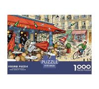 Restaurante Lyon Bouchon Puzzle De Madera Impermeable DIY Puzzles De 1000 Piezas para Adultos Colorido Rompecabezas Juegos Desafiantes