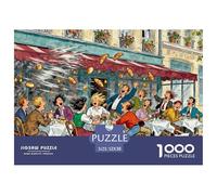 Restaurante Lyon Bouchon Puzzle De Madera Impermeable Puzzles De 1000 Piezas Regalos para Adultos Colorido Rompecabezas Decoración del Hogar