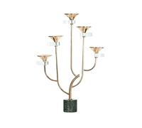 Restaurantes Candelabro Decorativo de Hierro de Lujo Ligero, Base de mármol, luz de Velas, Accesorios de Cena, Porche, Sala de Estar, Adornos Decorativos Dormitorios(Grande)