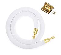 Restaurants/Movie Theaters/Office Front Desk Velvet Ropes,Durable Wall Barriers Rope with Hooks Kits, Queue Divider(White,3.3ft/100cm)