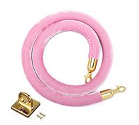 Restaurants/Movie Theaters/Office Front Desk Velvet Ropes,Durable Wall Barriers Rope with Hooks Kits, Queue Divider(Pink,4.9ft/150cm)