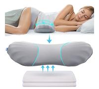 RESTCLOUD Almohada de Apoyo Lumbar Ajustable para Dormir con Espuma viscoelástica para aliviar el Dolor de Espalda en la Parte Inferior de la Espalda, Almohada de Respaldo para Dormir, Almohada de