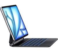 RESTEQ - Funda con teclado Bluetooth para iPad Air 11 2024 y Pro 11 - QWERTY Español - Retroiluminación 7 Colores - Touchpad Multifunción - Batería 800mAh