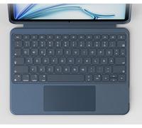 RESTEQ - Funda con teclado giratorio 360° para iPad Air 11 y iPad Pro 11 QWERTZ, teclado magnético desmontable, teclado táctil, retroiluminación 7 colores, soporte para lápiz