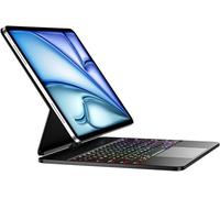 RESTEQ Funda con teclado M2 para iPad Air de 13 pulgadas 2024, teclado RGB retroiluminado, soporte giratorio de 360°, trackpad multitáctil, accesorio magnético, compatible con iPad Air de 13 pulgadas