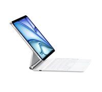 RESTEQ - Funda con teclado Magic con trackpad para iPad Air 11, Air 5, iPad Pro 11, QWERTZ retroiluminado, color blanco