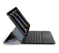 RESTEQ Funda con teclado para iPad Pro de 11 pulgadas 2024, soporte ajustable, cubierta trasera magnética, carcasa protectora, ligera y portátil, color negro