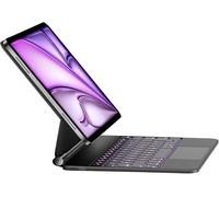 RESTEQ - Funda con teclado retroiluminado QWERTY para iPad Air 11 M3/M2 y iPad Pro 11, trackpad integrado, soporte magnético ajustable 135°