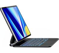 RESTEQ Klawiatura magnetyczna dla iPad Air 11 2024, AZERTY (FR), podświetlenie RGB, funda ochronne