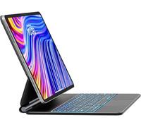 RESTEQ Teclado con funda para iPad Pro 12.9 (M2, 2024), 7 colores RGB, magnético, disposición QWERTY
