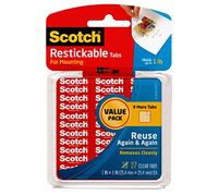 Restickable Mounting Tabs, 1 x 1, Clear, 27/Pack, Sold as 1 Package