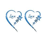 Restikiant 2 Piezas de Pegatinas de Espejo Acrílico con Forma de Corazón para Dormitorio, Sala de Estar, TV, Fondo de Pared, Decoración del Hogar, Azul