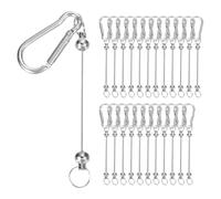 Restikiant Barras para Llaveros con Cuentas, 24 Piezas de Llaveros con Cuentas de Metal en, Kit de Suministros para Hacer A Granel con Gancho A Presión Plateado