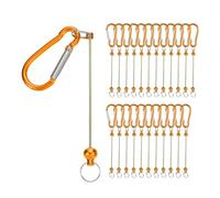 Restikiant Barras para Llaveros con Cuentas, 24 Piezas de Llaveros con Cuentas de Metal en, Kit de Suministros para Hacer A Granel con Gancho A Presión, Color Naranja