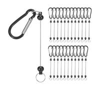 Restikiant Barras para Llaveros con Cuentas, 24 Piezas de Llaveros con Cuentas de Metal en, Kit de Suministros para Hacer A Granel con Gancho A Presión Negro