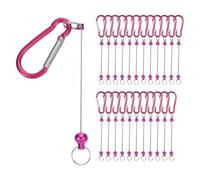 Restikiant Barras para Llaveros con Cuentas, 24 Piezas de Llaveros con Cuentas de Metal en, Kit de Suministros para Hacer A Granel con Gancho A Presión, Color Rojo Rosa