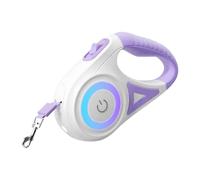 Restikiant Correa Retráctil para Perros de 5 M con Linterna LED, Correa de Nailon Duradera, Control Ajustable para Pasear y Correr con Mascotas C