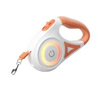 Restikiant Correa Retráctil para Perros de 5 M con Linterna LED, Correa de Nailon Duradera, Control Ajustable para Pasear y Correr con Mascotas B