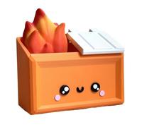 Restikiant Figura de Escritorio con Diseño de Basurero en Llamas en 3D, Accesorio Divertido, Adorno, Soporte para Bolígrafo con Diseño de Basurero en Llamas, Regalo de Broma B