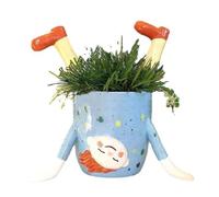 Restikiant Maceta de Niña Invertida Maceta para Interior y Exterior Contenedor para Plantas Suculentas Casa Balcón Jardín Vestir Azul