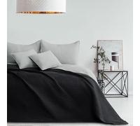 RESTILO colcha 170 x 210 cm negro plateado colcha de cama doble con relleno de ultrasonido poliéster Softa