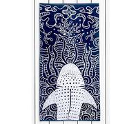 RESTILO Toalla de Playa Grande 90 x 180 cm 100% algodón, Toalla de baño de Terciopelo, Color Azul Marino, Azul Marino, Blanco Tiburón