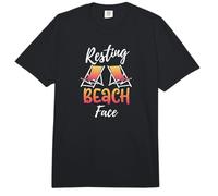 Resting Beach Face and Beach Chairs Funny Resting Beach Face Comfort Colors Adult Heavyweight T-Shirt