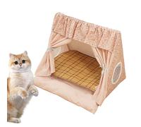 Resting Cat Tent, Indoor Cave Bed, 20.08x18.9in Removable Cooler Mat, Cozy Pet Hut, Napping Breathable Design for Kittens, Puppies, Rabbits, and Small Pets