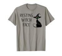 Resting Witch Face Black Cat Witchy Cat Halloween Witch Cat Camiseta