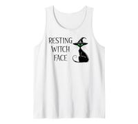 Resting Witch Face Black Cat Witchy Cat Halloween Witch Cat Camiseta sin Mangas