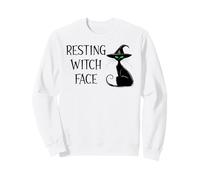 Resting Witch Face Black Cat Witchy Cat Halloween Witch Cat Sudadera