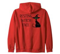 Resting Witch Face Black Cat Witchy Cat Halloween Witch Cat Sudadera con Capucha