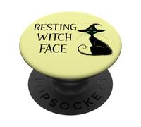 Resting Witch Face Halloween Black Cat Witch Cat Witchy Cat PopSockets PopGrip Adhesivo
